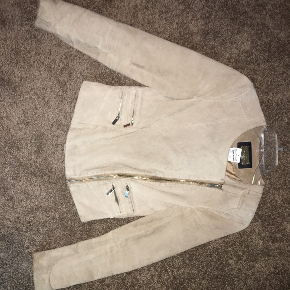 Used MNG genuine leather jacket